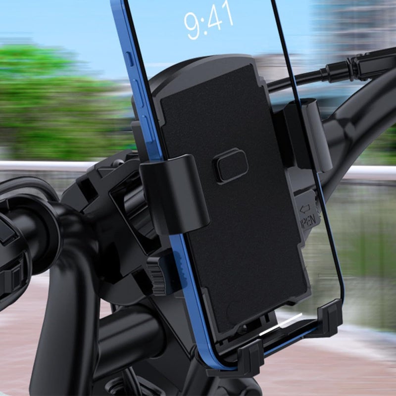 Motorcycle Phone Holder Handlebar Mount For Navigation Compatible With Smartphones And Scooters Sturdy Clamp Cell Phone Holder For Riders - Image 5