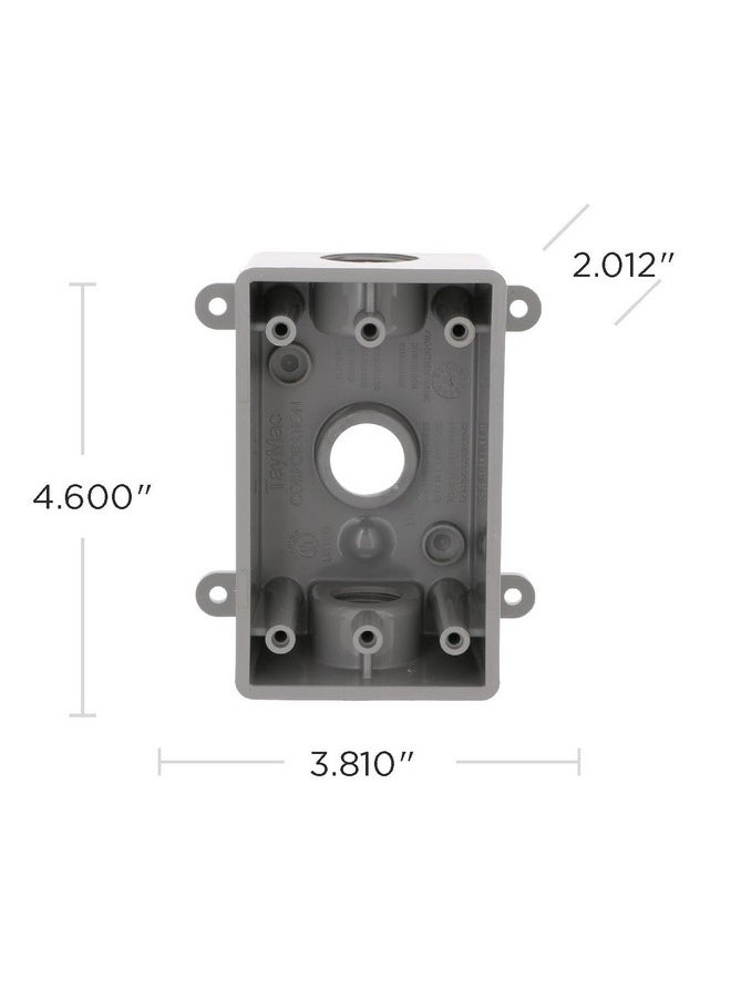 Bell BELL PSB37550GY Single-Gang Weatherproof Three 1/2 in. or 3/4 in. Threaded Outlets, 2 in, Gray 