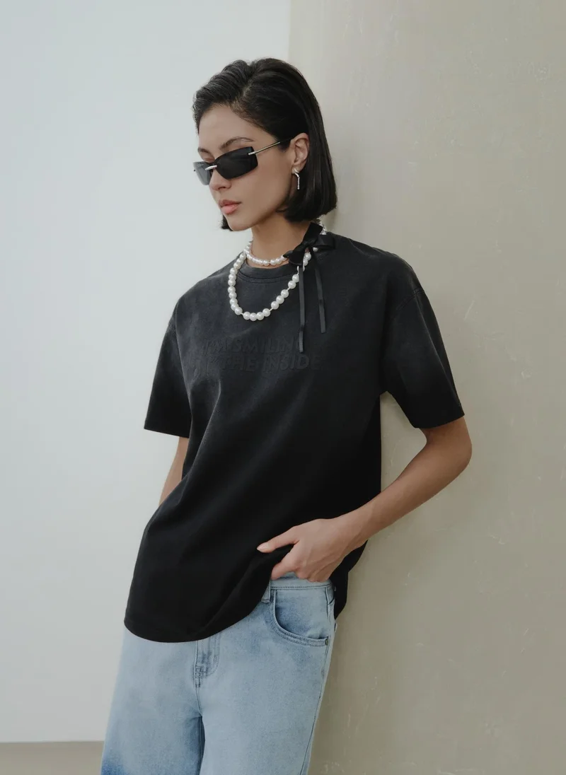 ليتشي بلوزة فضفاضة بطبعة