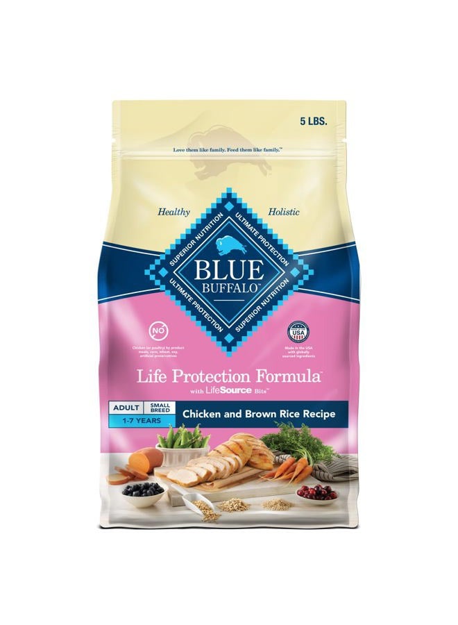 Blue Buffalo Life Protection Formula Natural Adult Small Breed Dry Dog Food, Chicken and Brown Rice 5-lb Trial Size Bag - Image 1