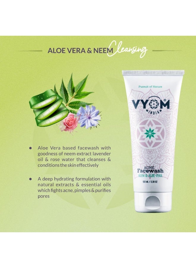 VYOM India Body Care Combo Detox Body Wash(250ml) + Rose Water Spray(100ml) + Acne Face Wash(100ml) For All Skin Type, Certified Purely Organic & Plant Based - Pack of 3 - Image 4