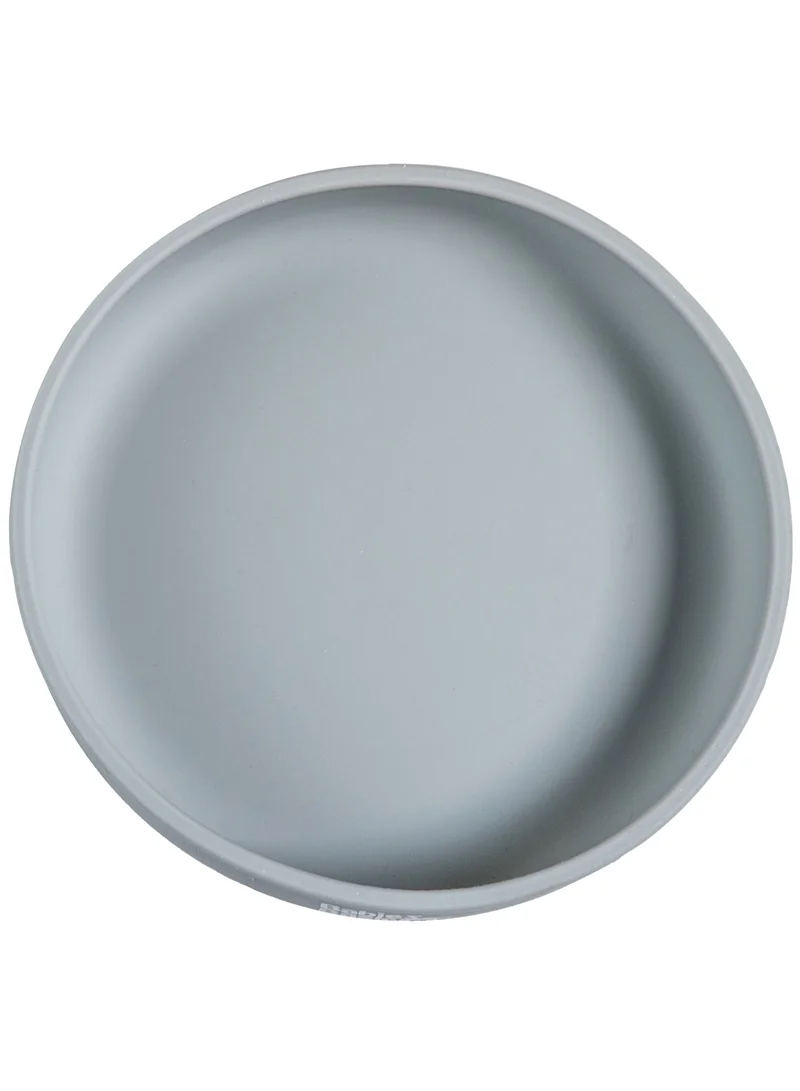Babies Basic Babies Basic Silicone Feeding Plate with Suction  - Gray