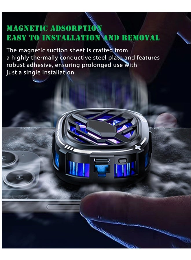 Loquat Magnetic Phone Cooler - Portable Lightweight RGB Mobile Phone Cooling Fan, Phone Radiator with Temperature Display for Mobile Gaming,Tiktok Live Streaming - Image 2