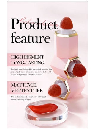 Handaiyan Mousse Liquid Blush For Cheeks Cream Face Blusher Stick