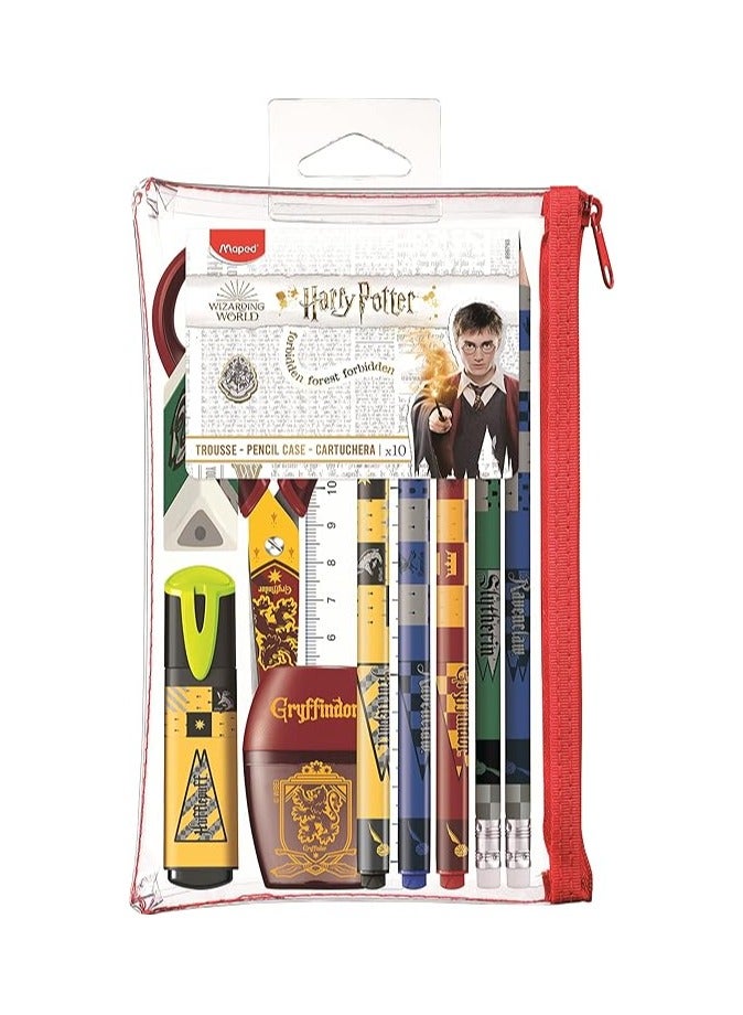 STAEDTLER Maped Harry Potter Pencil Case with Exam Set 10-Pieces, Clear - Image 1