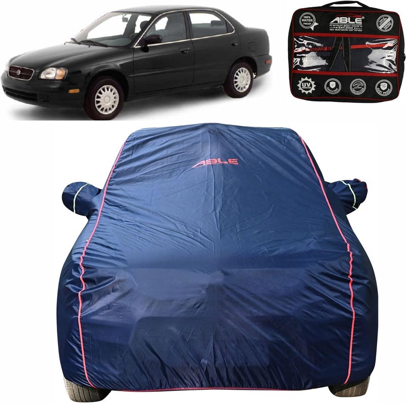 Able Parashuit Blue WR Series Car Body Cover with Mirror Pockets and Driver Door Zipper Compatible for Maruti Esteem (1994 to 2022 Model) - Image 1