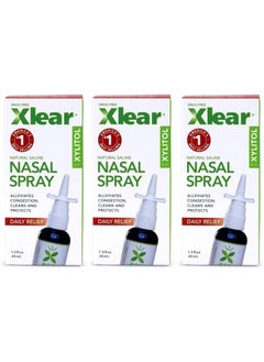 Xlear Xlear Nasal Spray, Natural Saline Nasal Spray with Xylitol, Nose Moisturizer for Kids and Adults, 1.5 fl oz (Pack of 3) 