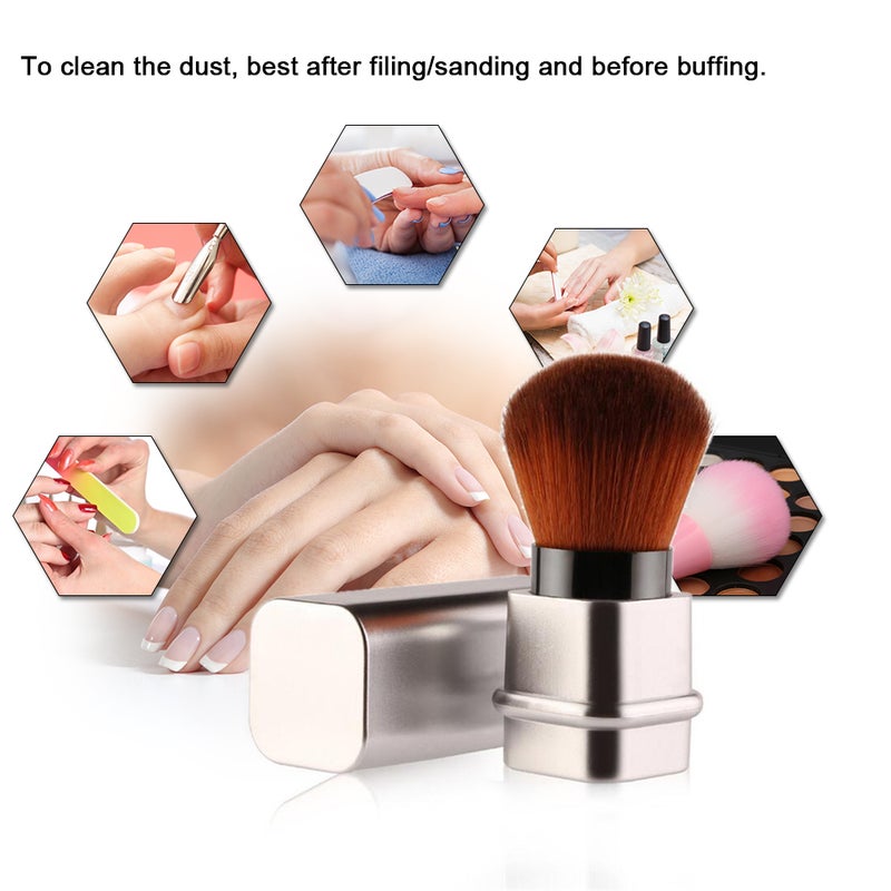 Retractable Nail Soft Cleaner Cleaning Brush Acrylic UV Gel Powder Removal Manicure Tool Makeup Brush - Image 2