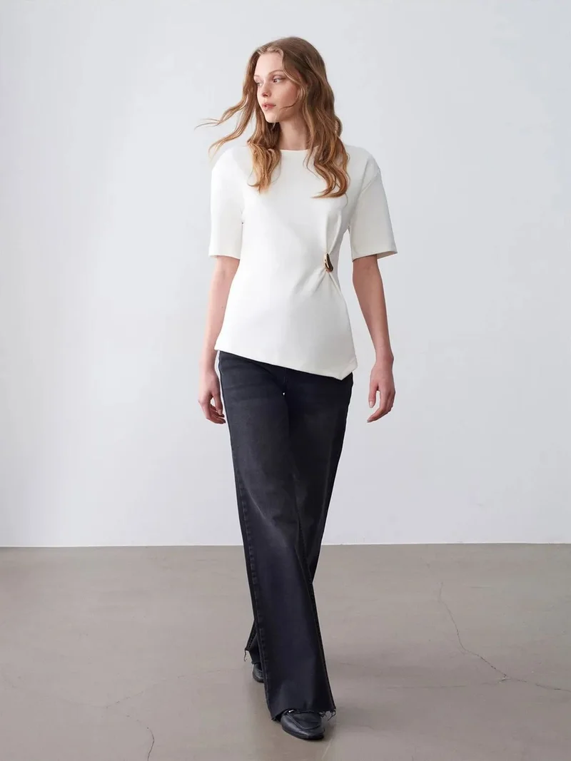 ديلفين DILVIN Women's Crew Neck Short-sleeve Jersey T-shirt