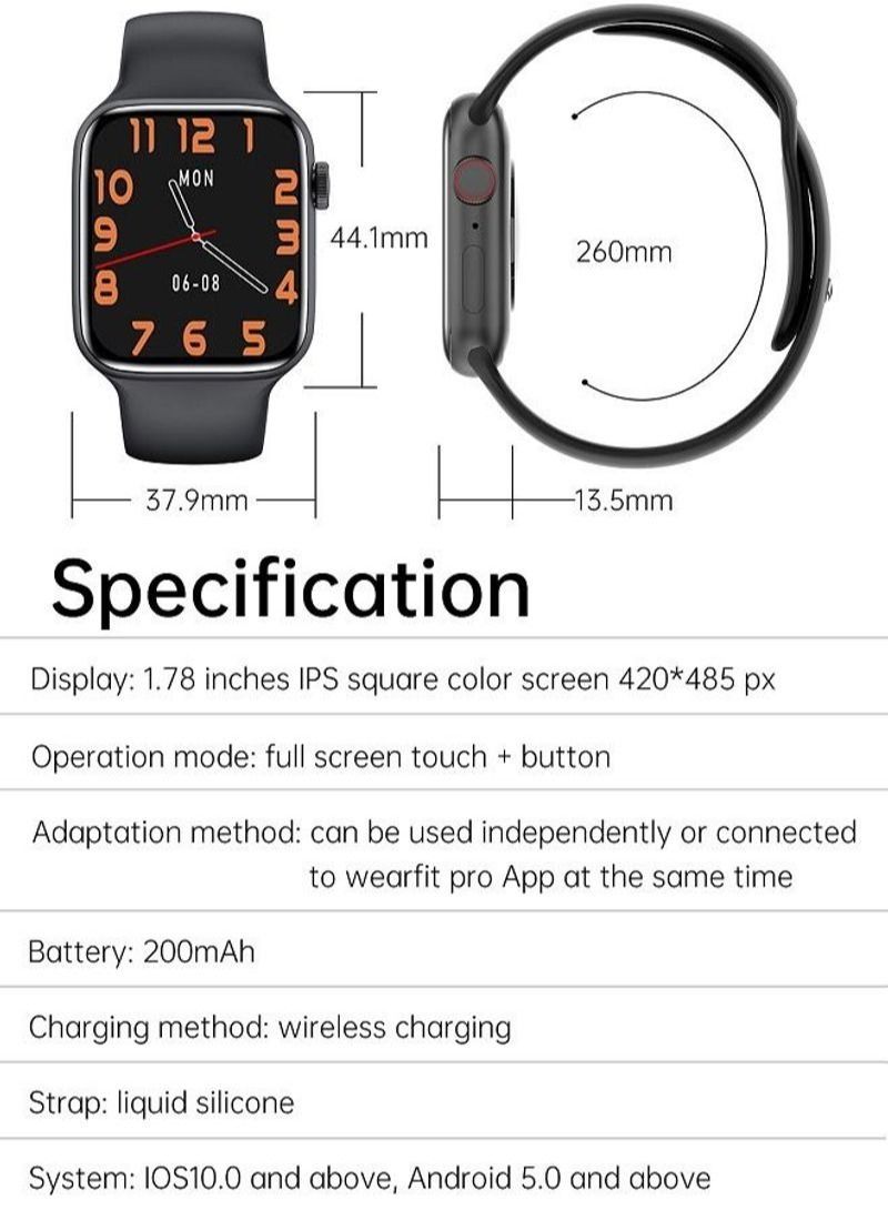 NIBEMINENT HW22 Pro Max Fitness Smartwatch for IOS Android Black - Image 3