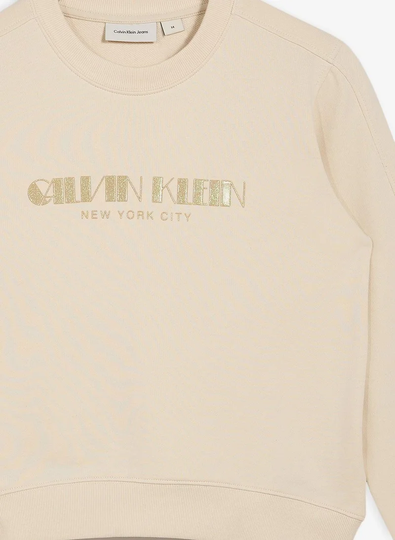 Calvin Klein Jeans  Youth Graphic Pullover Sweatshirt for Women | Best Price UAE
