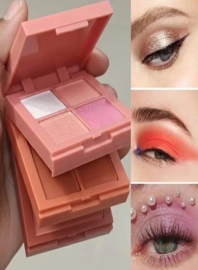 FIRSTZON (3IN1) 4 Color Eyeshadow Palette with 2 color Cream blush and 1 blush powder, Matte and Shimmer Finish, Pink and Neutral Tones, Travel-Friendly, 11.5g - Image 3