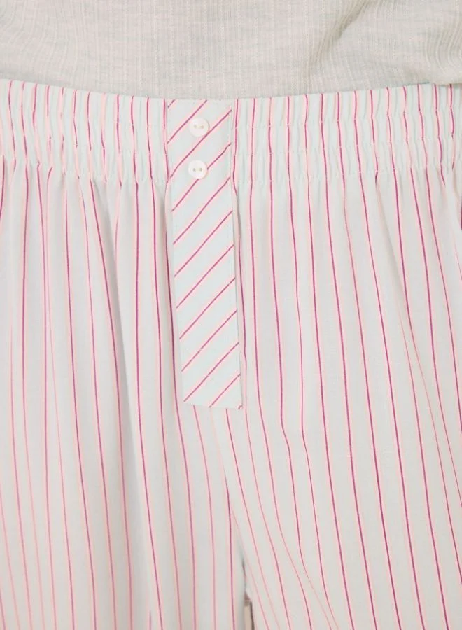 women'secret Striped ribbed viscose pyjamas