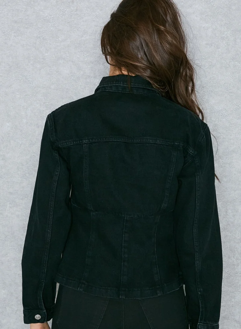 TOPSHOP MOTO Corset Denim Jacket
