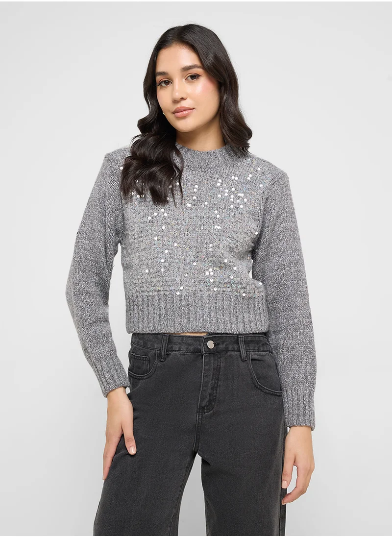 Ginger Shimmer Metallic Melange Sweater