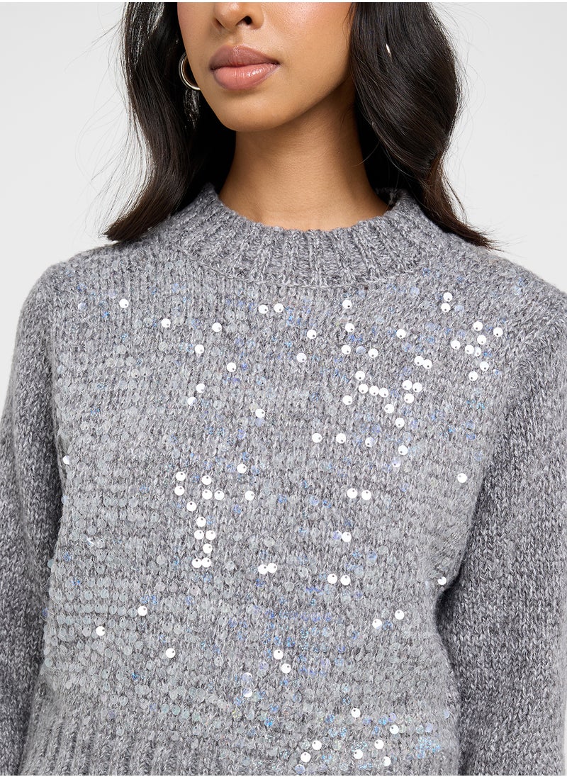 Ginger Shimmer Metallic Melange Sweater  - Image 3