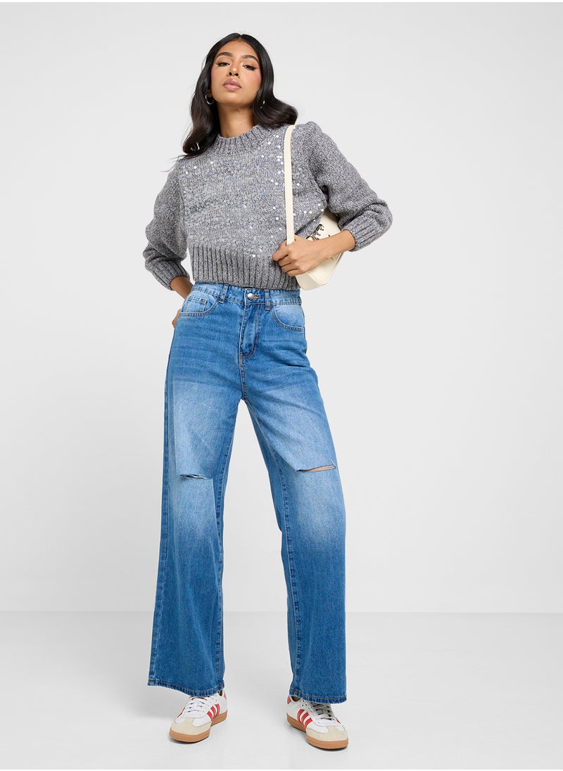 Ginger Shimmer Metallic Melange Sweater  - Image 4