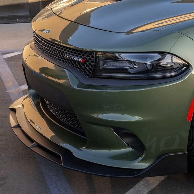 MUTUSAISI Front Bumper Lower Lip Splitter Kit Compatible with 2015-2023 Dodge Charger SRT RT Style Matte Black - Image 5