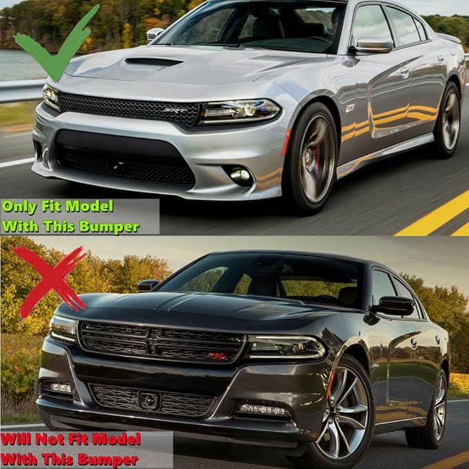 MUTUSAISI Front Bumper Lower Lip Splitter Kit Compatible with 2015-2023 Dodge Charger SRT RT Style Matte Black - Image 3