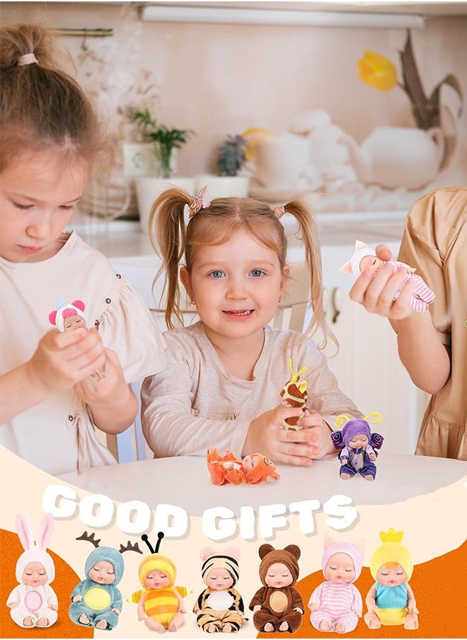 Lovely Dolly 6Pcs Reborn Baby Dolls, Mini Baby Soft Skin Realistic Newborn Baby Dolls, Sleeping Dolls with Clothes, Pretend toys for Girls  - Image 4