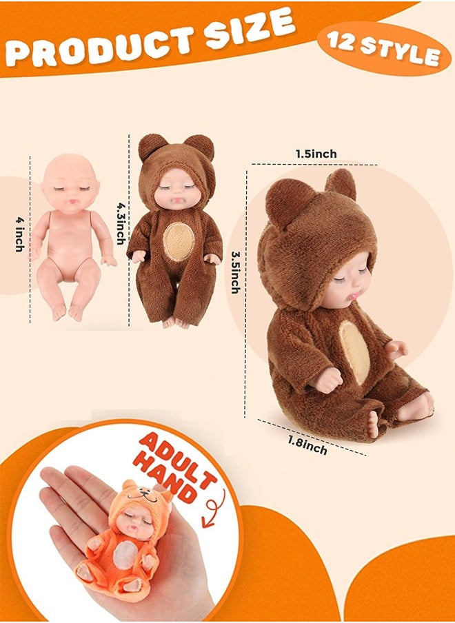 Lovely Dolly 6Pcs Reborn Baby Dolls, Mini Baby Soft Skin Realistic Newborn Baby Dolls, Sleeping Dolls with Clothes, Pretend toys for Girls  - Image 2