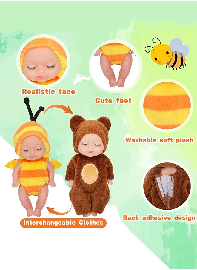 Lovely Dolly 6Pcs Reborn Baby Dolls, Mini Baby Soft Skin Realistic Newborn Baby Dolls, Sleeping Dolls with Clothes, Pretend toys for Girls  - Image 5