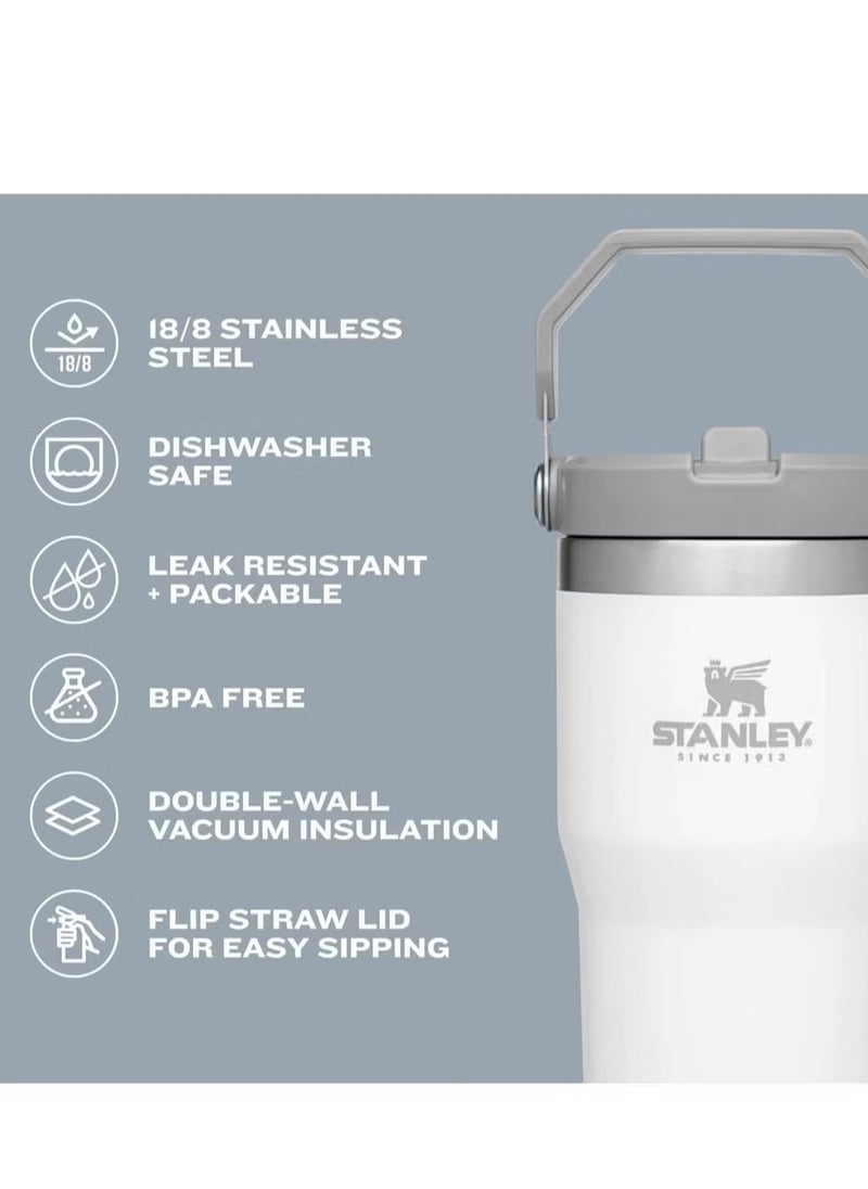 Stanley - Stanley IceFlow 30 oz Stainless Steel Tumbler with Straw - Vacuum Insulated, Leak-Resistant Flip Straw, Keeps Drinks Cold for 12 Hours or Iced for 2 Days, Cream, Ideal for Home, Office, or Car - Image 1