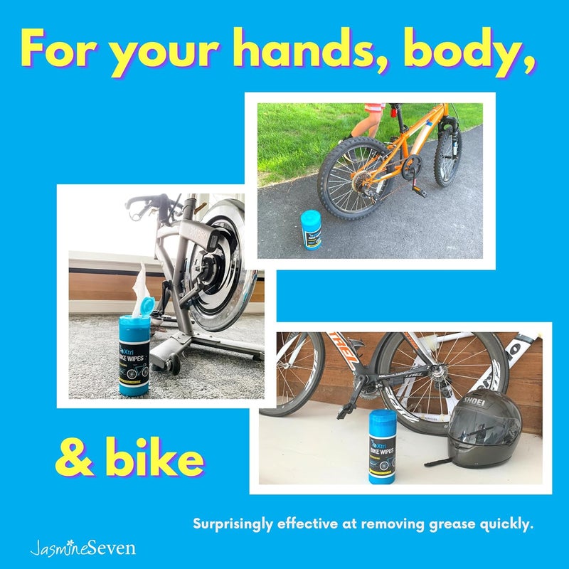 JasmineSeven Xtri Degreasing Bike Wipes - 45 Count Peppermint Wet Wipes - Image 3