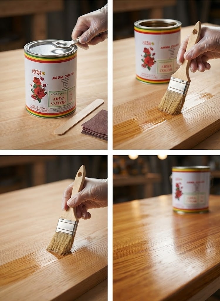 Arwa Color Wood Varnish for Furniture Wooden Hardware (1 US Gallon, LARCH 502) - Image 2