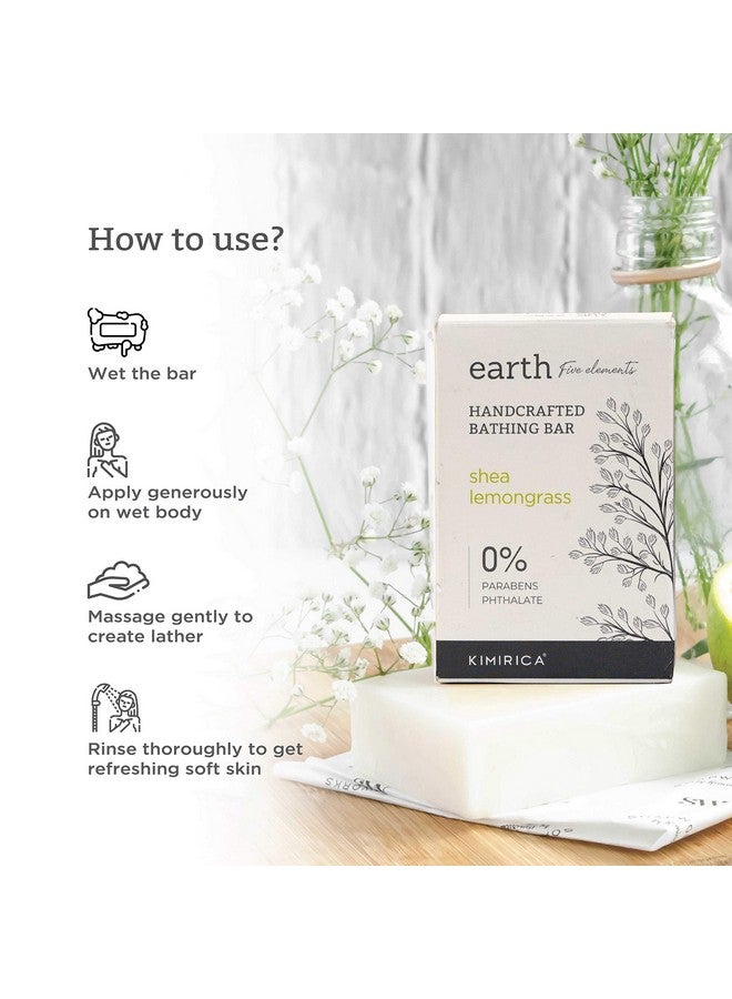 كيميريكا قالب صابون الاستحمام بعشب الليمون من إيرث شيا مصنوع يدويًا 100% نباتي وخالي من البارابين، عبوة مكونة من 3 قطع (3 × 100 جرام لكل قطعة) - Image 4