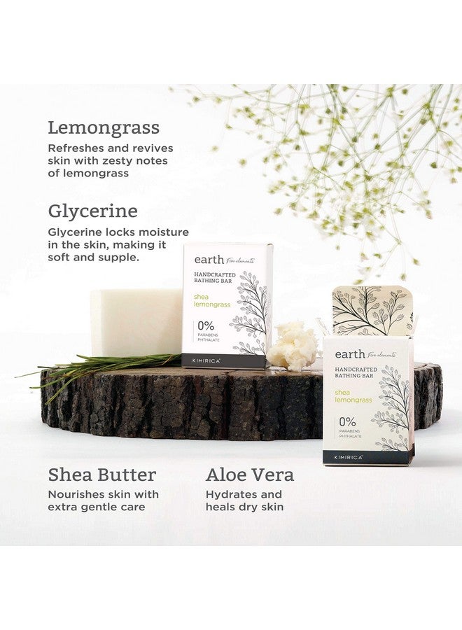 كيميريكا قالب صابون الاستحمام بعشب الليمون من إيرث شيا مصنوع يدويًا 100% نباتي وخالي من البارابين، عبوة مكونة من 3 قطع (3 × 100 جرام لكل قطعة) - Image 3