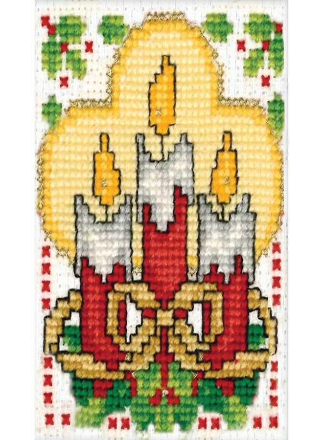 Tobin Candles Ornament Counted Cross Stitch Kit, 2-Inch x 3-Inch - Image 2