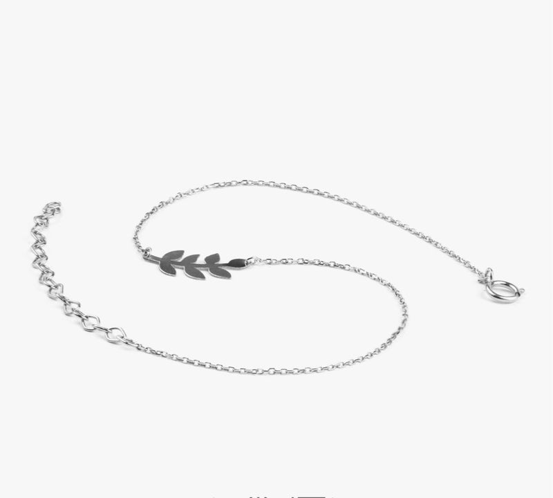 Minza “Wheat” Women’s Silver Anklet, Sterling Silver 925 Wheat Pendant, Adjustable Chain Anklet, Jewelry for Casual & Special Occasion - Image 4