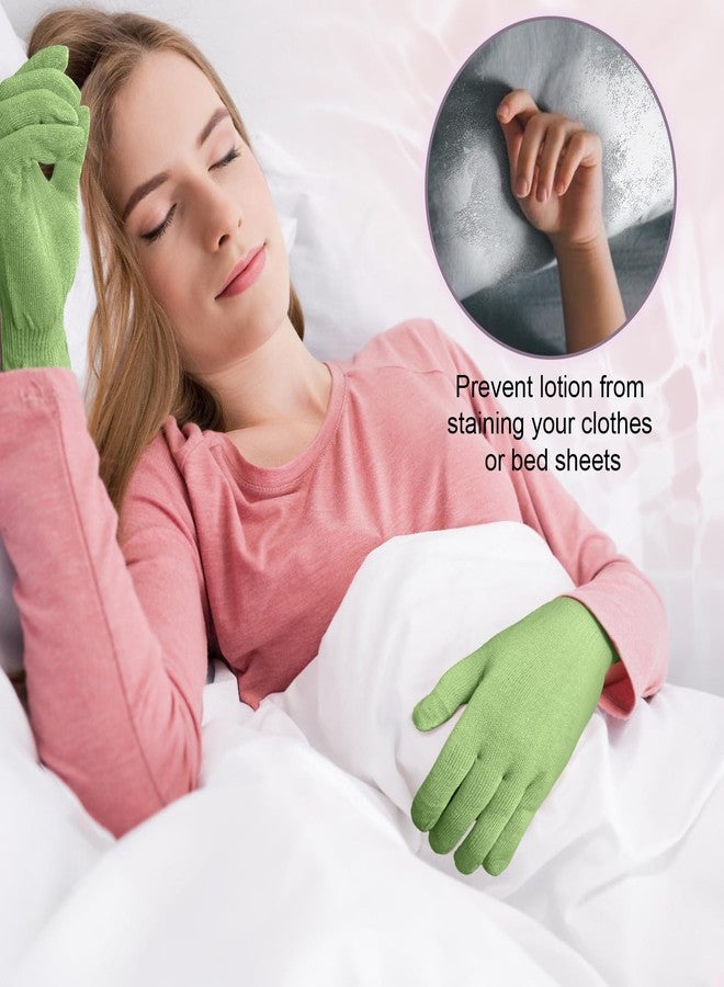 MIG4U Moisturizing Beauty Gloves Touchscreen Overnight Sleeping Glove for Women Dry Hands, Nighttime Lotion, Eczema, SPA, Cosmetic Treatment, Apple Green 3 Pairs Size L/XL - Image 5