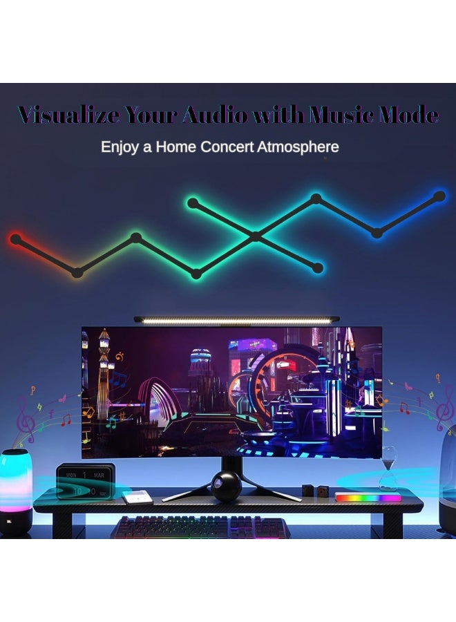 McDou Smart WiFi RGB LED Light Strip - 16 million colors, music sync, 40+ dynamic modes, compatible with Alexa and Google Assistant, for game room, bedroom, computer setup (9-piece set) - Image 4