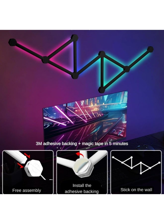 McDou Smart WiFi RGB LED Light Strip - 16 million colors, music sync, 40+ dynamic modes, compatible with Alexa and Google Assistant, for game room, bedroom, computer setup (9-piece set) - Image 5