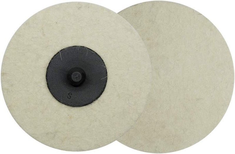 Benchmark Abrasives 3" Polishing & Buffing Felt Quick Change Wool Sanding Discs with a Male R-Type Backing Surface Finish Buffing Polish Burr Rust Paint Removal Use with Die Grinder (10 Pack) - Image 3