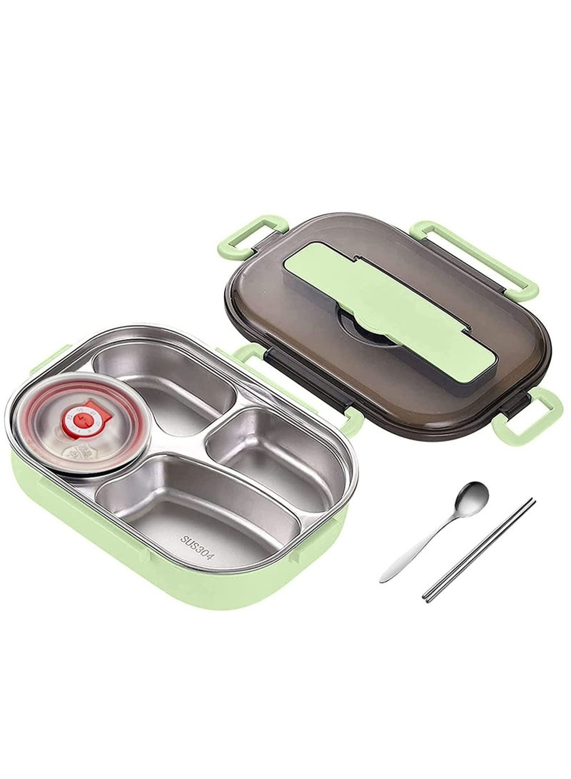 ALMUFARREJ Stainless Steel Lunch Box With Soup Bowl Spoon And Chopsticks For Kids And Adults  - Image 1