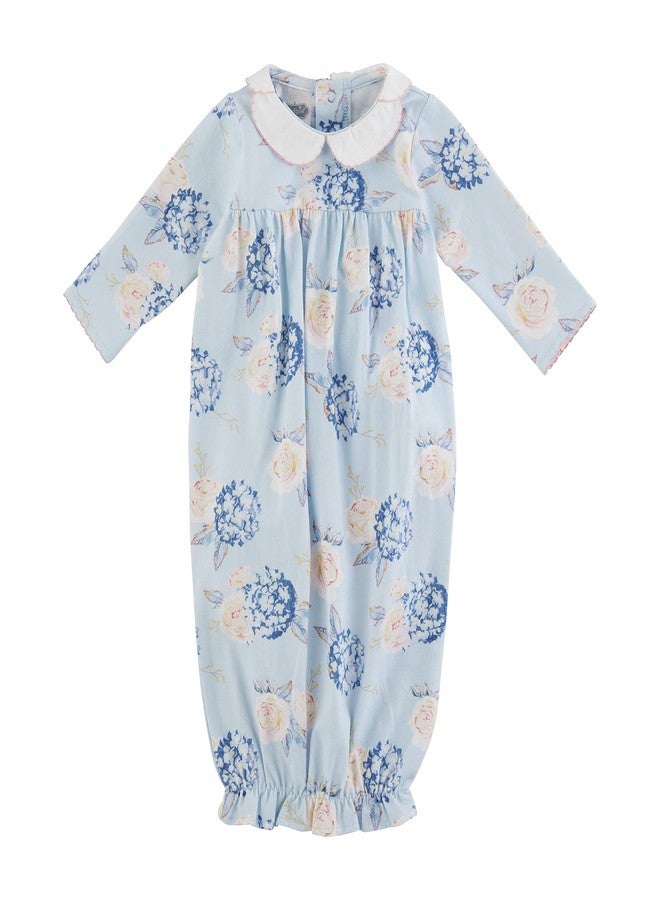 Mud Pie baby girls Long Sleeves and Toddler Sleepers, Hydraqngea, Size 0-3M US - Image 1