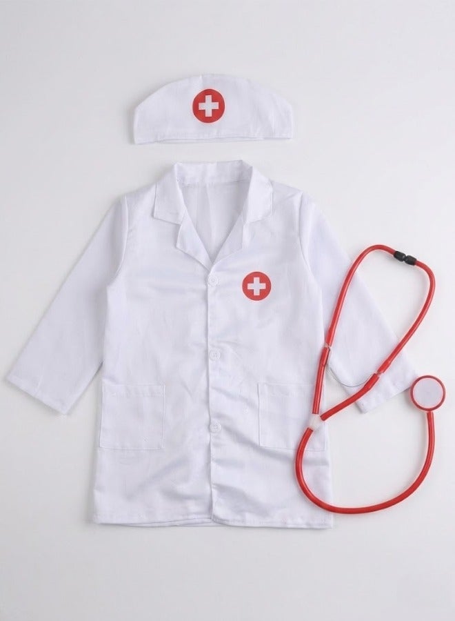 TOY GARDEN Doctor Playsets, Kids Doctor Roleplay Costume, Kids Doctor Roleplay Costume Set – Complete White Lab Coat, Hat & Medical Toy Tools for Boys and Girls, Educational Pretend Play Outfit for Career Day and Fun Learning - Image 1