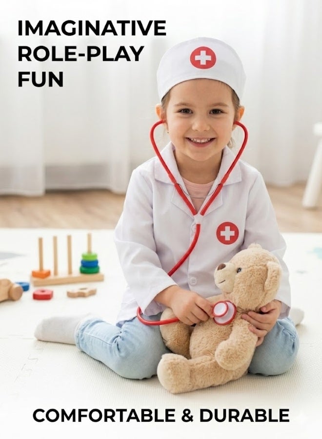 TOY GARDEN Doctor Playsets, Kids Doctor Roleplay Costume, Kids Doctor Roleplay Costume Set – Complete White Lab Coat, Hat & Medical Toy Tools for Boys and Girls, Educational Pretend Play Outfit for Career Day and Fun Learning - Image 3