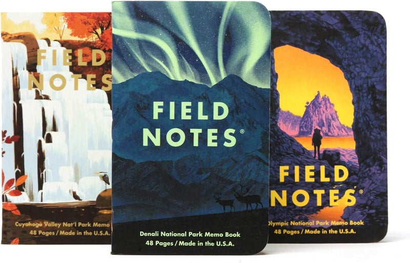 Field Notes : National Parks Series (Series E - Denali, Cuyahoga, Olympic) - Graph Paper Memo Book 3-Pack - 3.5 x 5.5 Inch - Image 1