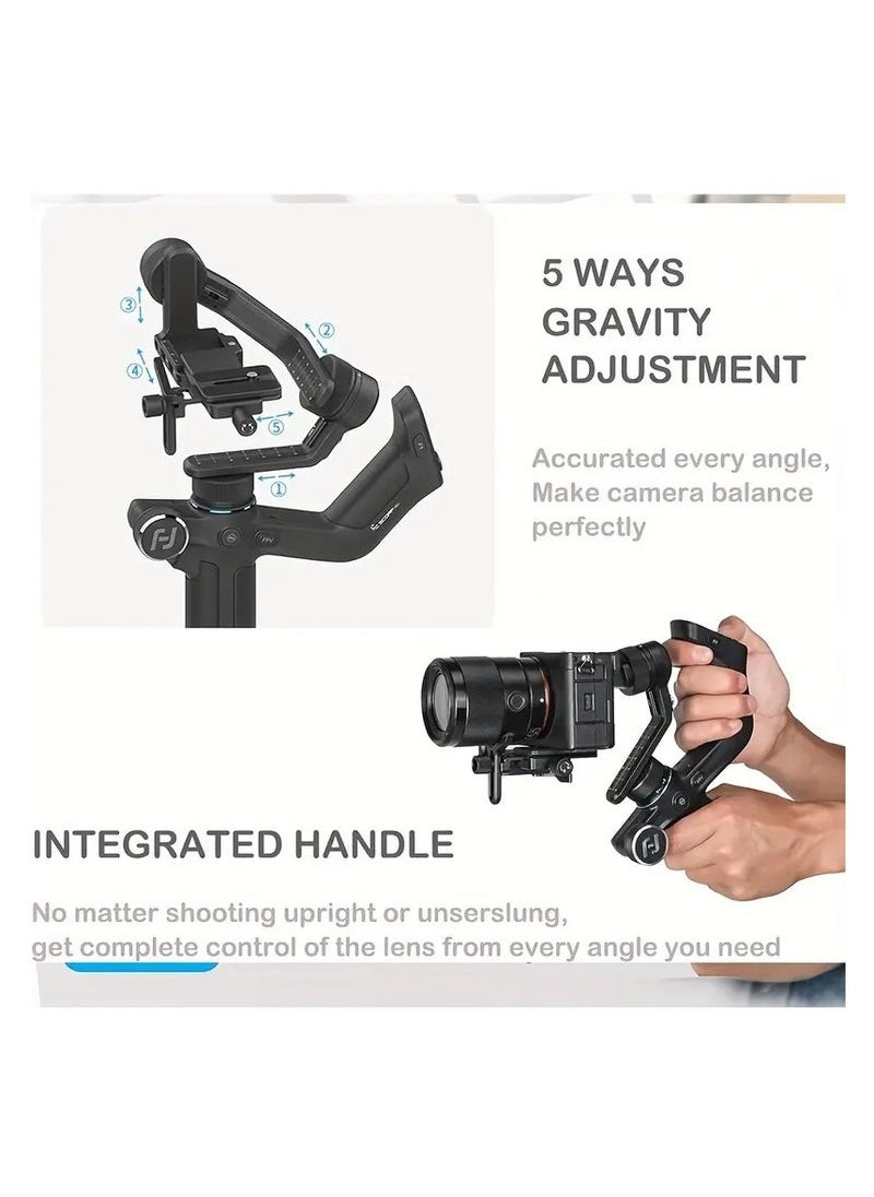 FeiyuTech - FeiyuTech Scorp Mini 3-Axis All In One Gimbal Stabilizer For Mirrorless Camera With Short Lens, Compact Cameras, Action Camera Gopro, 54-88mm Width IPhone 15 Pro, 1.3" Touch Screen, 2.6lbs Payload - Image 1