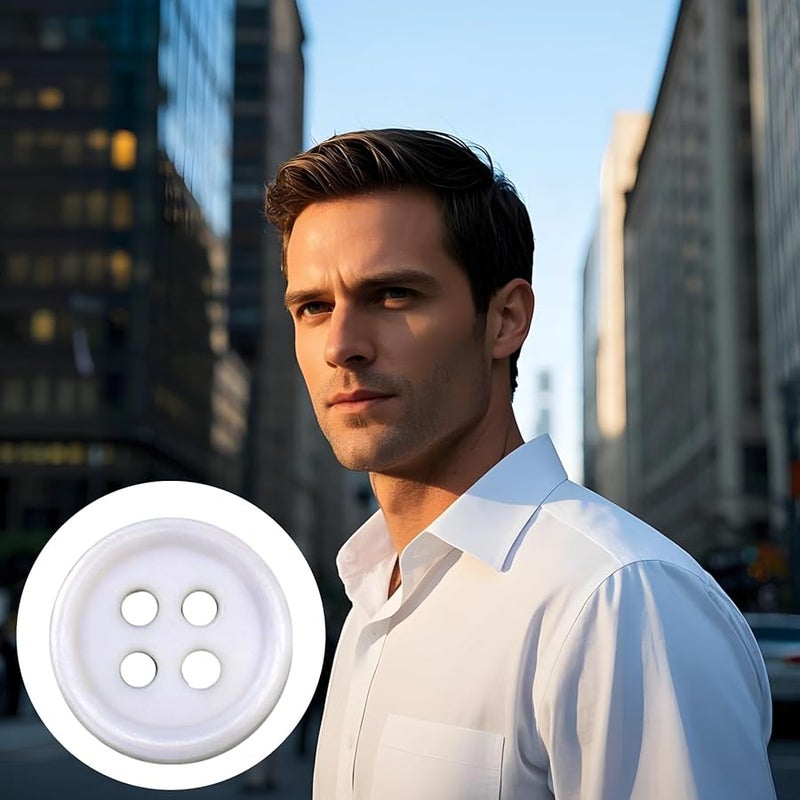 60 Pcs 10mm Glossy White Mother of Pearl Sewing Buttons for Shirts and Suits - Image 5