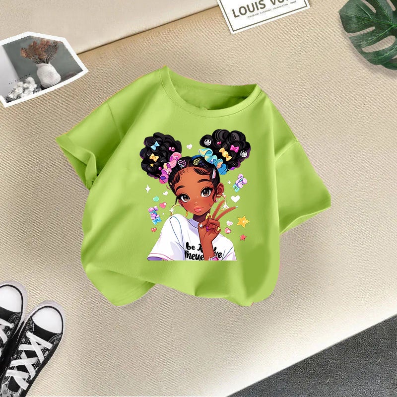 2026 New Style Girls' Short-Sleeved Girls' T-Shirt Children'S Tops Baby Casual Printed Summer Children'S Clothing - Image 1