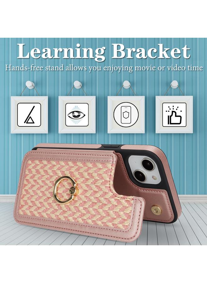 اس-توب جراب لهاتف iPhone 14 Plus / 15 Plus مزود بفتحة بطاقة مزدوجة وغطاء كامل للهاتف مع حزام متقاطع - Image 5