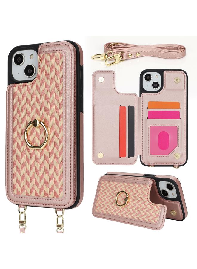 اس-توب جراب لهاتف iPhone 14 Plus / 15 Plus مزود بفتحة بطاقة مزدوجة وغطاء كامل للهاتف مع حزام متقاطع - Image 1