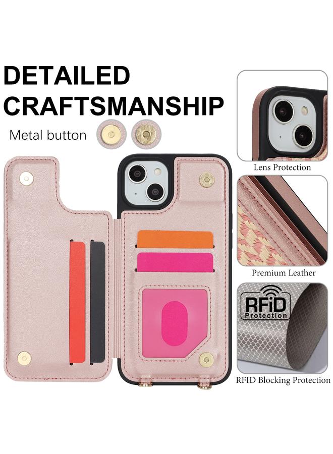 اس-توب جراب لهاتف iPhone 14 Plus / 15 Plus مزود بفتحة بطاقة مزدوجة وغطاء كامل للهاتف مع حزام متقاطع - Image 3