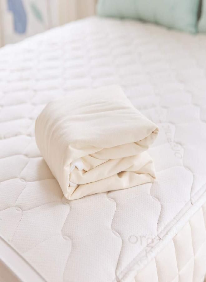 Naturepedic Naturepedic Organic Waterproof Mattress Protector Pad, Fitted Stretch Knit Mattress Cover for 9"-16" Depth, Queen  - Image 3
