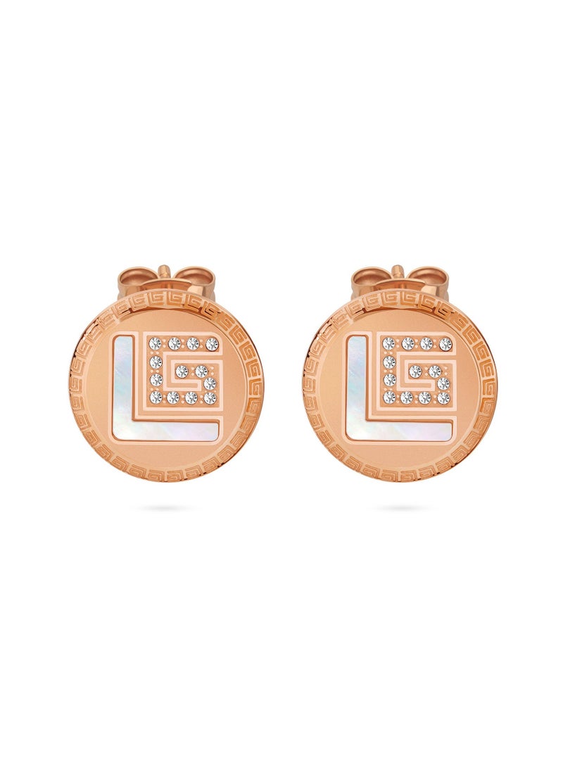 Guy Laroche Diane Rose-Gold Plated Earrings With Crystals - Image 2